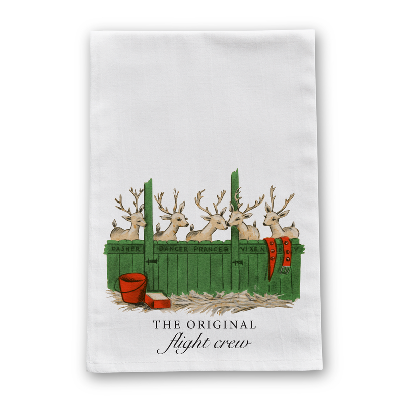 Eric & Christopher | Reindeer in Canoe Tea Towel