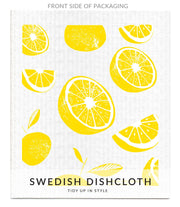 Bespoke Provisions - Lemons Swedish Dishcloth featuring lemon designs, ideal for cleaning surfaces, eco-friendly and biodegradable, enhancing kitchen essentials at Athens Cooks.