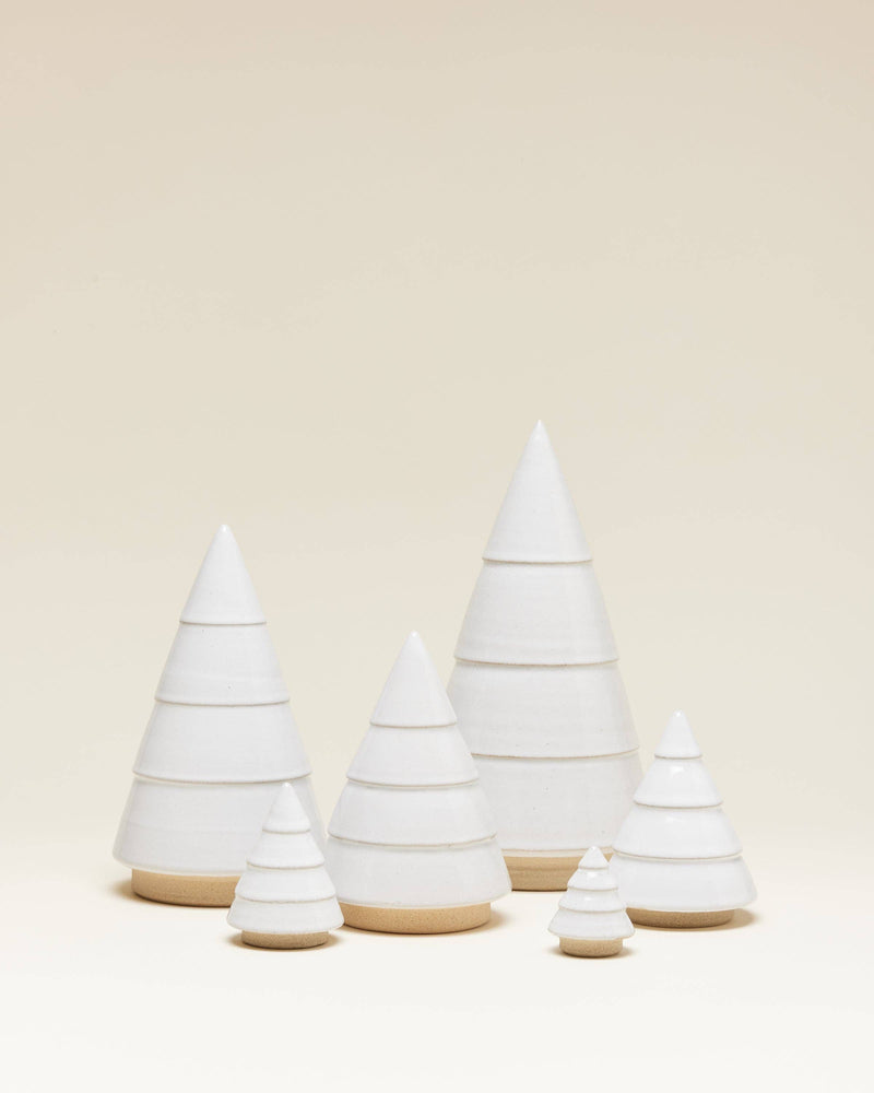 Farmhouse Pottery - Balsam Woodland Trees: Wee, part of a ceramic set with tiered designs, ideal for year-round minimalist decor. Perfect for enhancing kitchen or dining spaces.