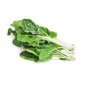 Bentley Seed Co. - Swiss Chard-Fordhook Giant 1920's: Small bunch of Swiss chard with broad green leaves and white stalks, ideal for soups, steaming, or salads.