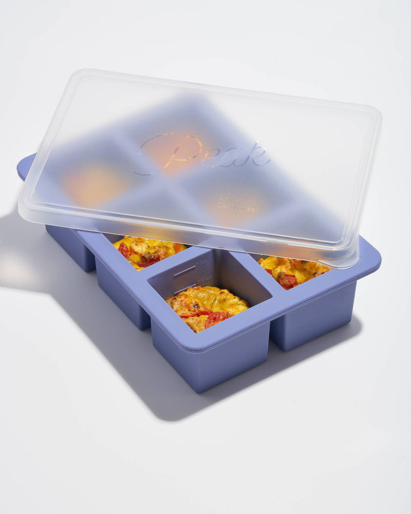 W&P | Cup Cube Silicone Food Storage Meal Prep: Blue / 6 Cube