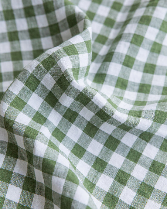 MagicLinen | Linen Tea Towels in Forest Green Gingham
