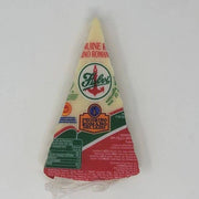 Nicola's Marketplace - Genuine Fulvi® Pecorino Romano DOP: 7 Ounces, vacuum-sealed wedge with label showing Italian tricolor, nutritional info, and branding.