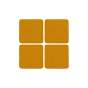 Graf Lantz - Bierfilzl Merino Wool Felt Square Coaster Solid 4 Pack: Turmeric; close-up of yellow square coasters, crafted from thick merino wool.