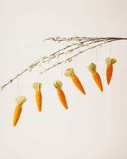 Farmhouse Pottery | Felted Carrot Ornament - Set of 6.