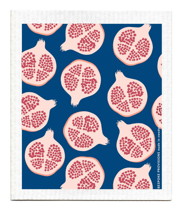 Bespoke Provisions - Pomegranates Swedish Dishcloth.