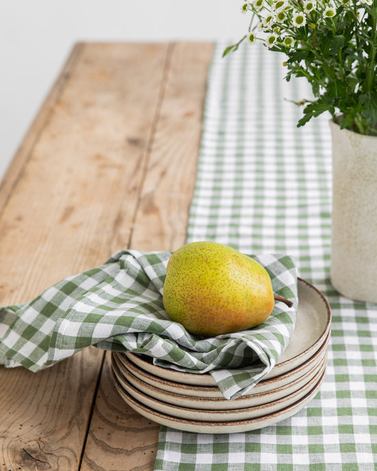 Magic Linen | Set of 2 Linen Napkins Forest Green Gingham