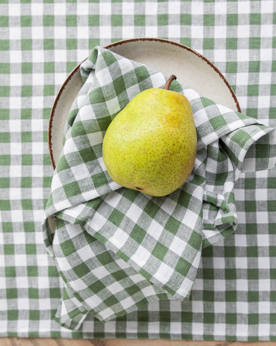 Magic Linen | Set of 2 Linen Napkins Forest Green Gingham