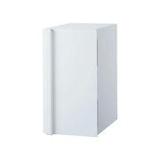 Yamazaki Home | Bread Box, Vertical, Steel, Black: A sleek white cabinet-style bread box with a vertical handle, designed to keep baked goods fresh and reduce countertop clutter.