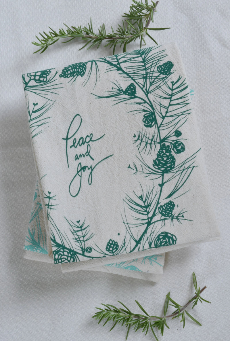 Hearth and Harrow | Nest Tea Towel - Organic Cotton - Bird's Nest - Dark Blue