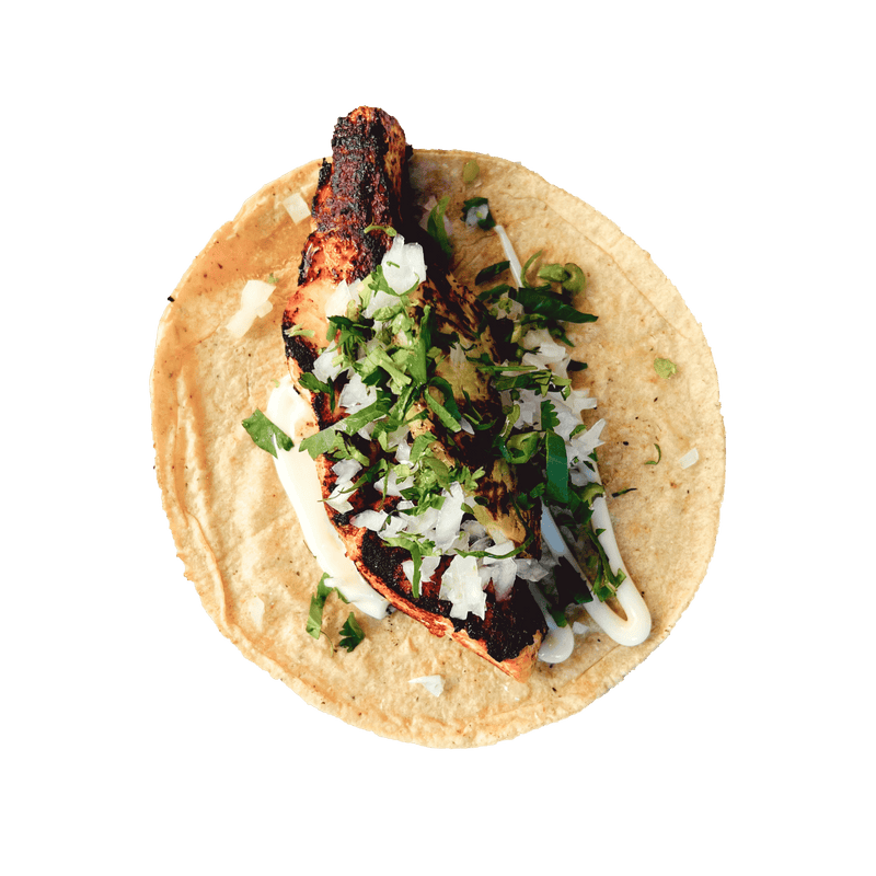 Masienda | Heirloom Corn Masa Harina - White Corn displayed with tacos, highlighting the authentic flavor and versatility of this finely ground, nixtamalized corn flour.