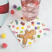 Gingerbread Cocktail Napkins from Hester & Cook's Winter Holiday Collection, showcasing festive gingerbread designs, perfect for adding whimsy to your holiday gatherings.