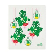 Bespoke Provisions Swedish Dishcloths featuring potted plant designs, ideal for eco-friendly cleaning of glass, countertops, and stainless steel.