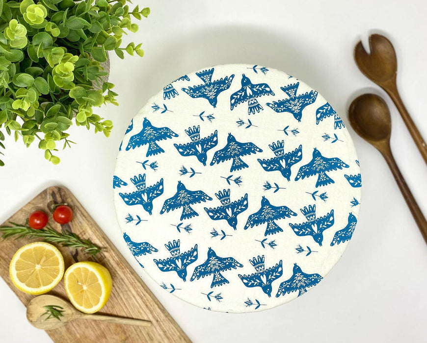 Your Green Kitchen | Folk Bird fabric bowl covers | Set of 3.