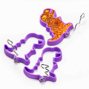 MOBI Dino Bite purple silicone pancake molds set of three