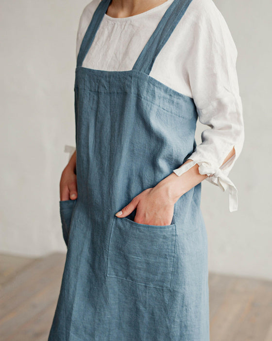 MagicLinen | Japanese Cross-Back Linen Apron.