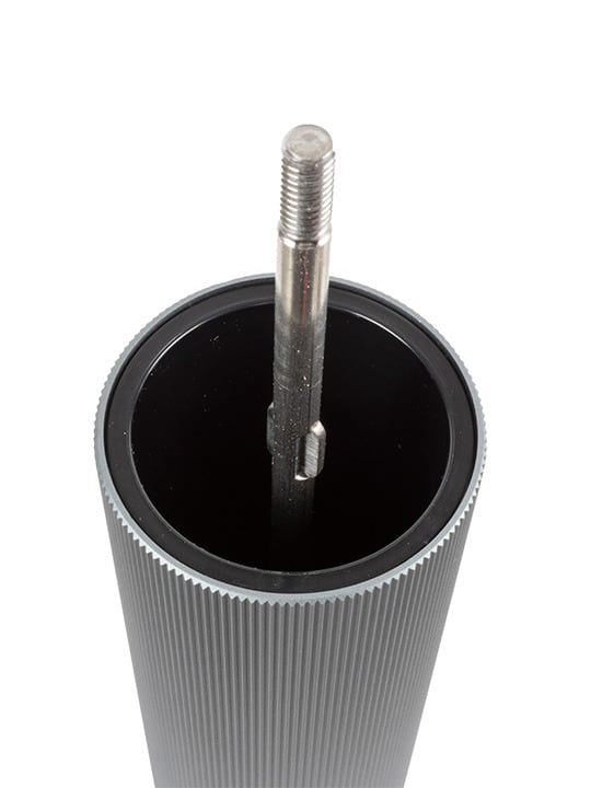 Peugeot | Line Pepper Mill - Carbon - 9, depicted as a sleek cylindrical mill, ideal for kitchen use, reflecting Athens Cooks' focus on quality kitchen tools.