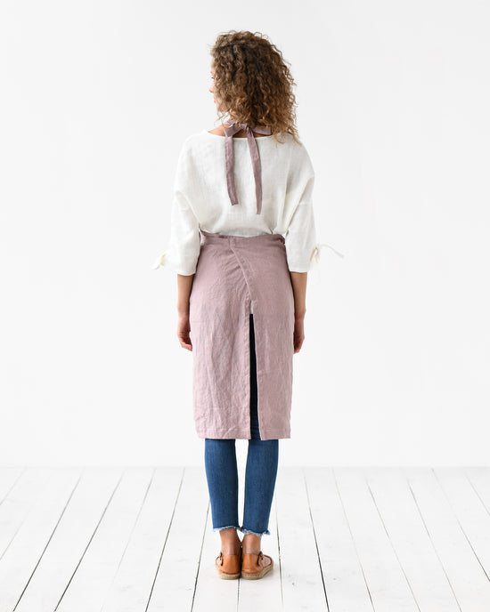 MagicLinen | Linen Bib Aprons - Woodrose