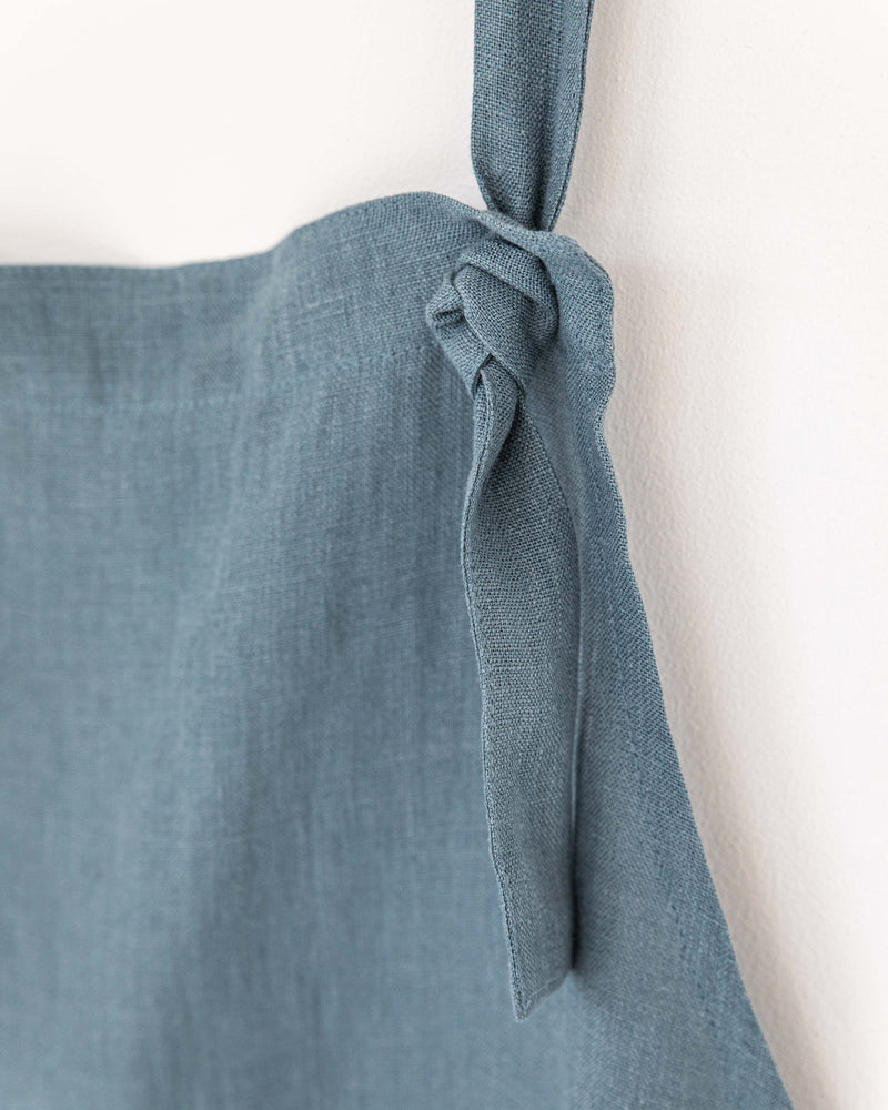 MagicLinen -| Men's Linen Apron with Pocket in Grey blue