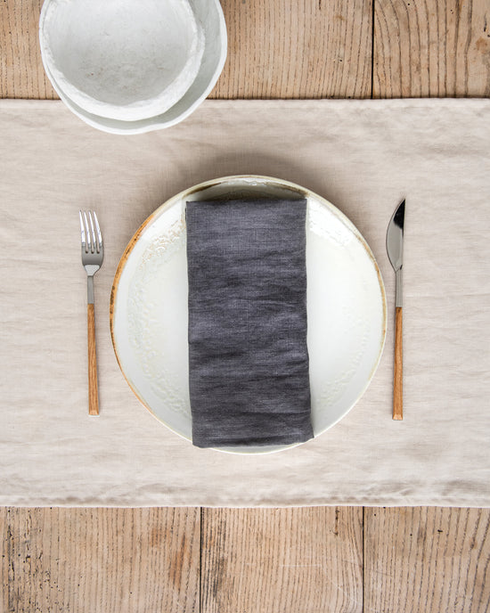Magic Linen | Set of 2 Linen Napkins Charcoal Gray