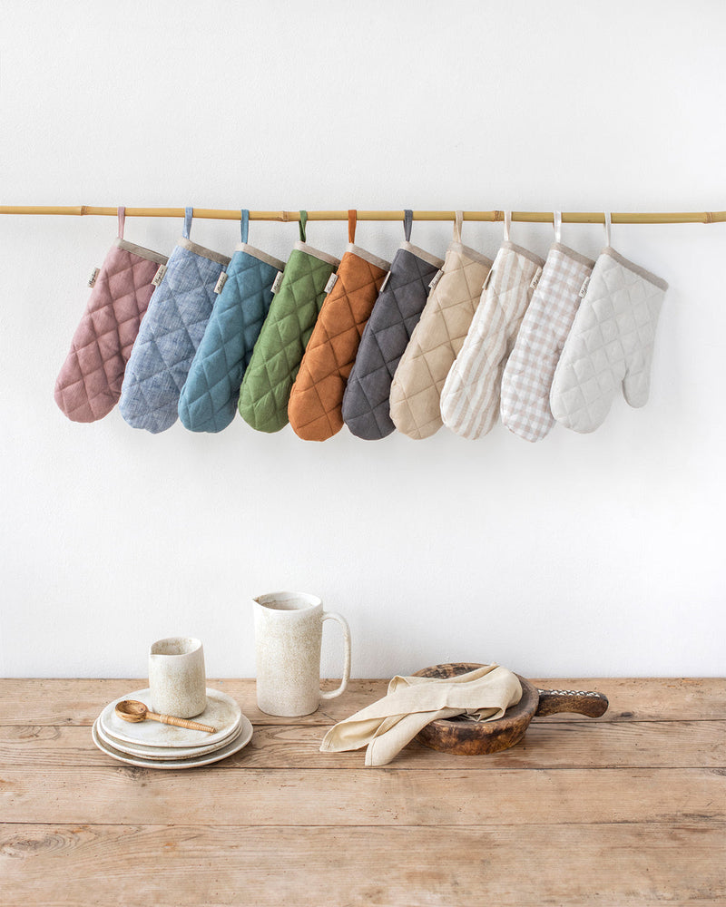 MagicLinen | Linen Oven Mitt, Light Gray