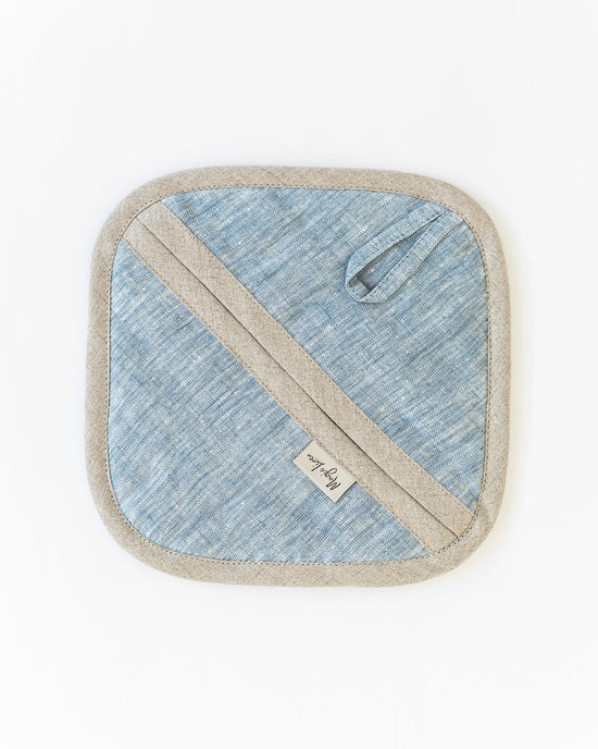 MagicLinen | Linen pot-holder in various colors: Blue melange