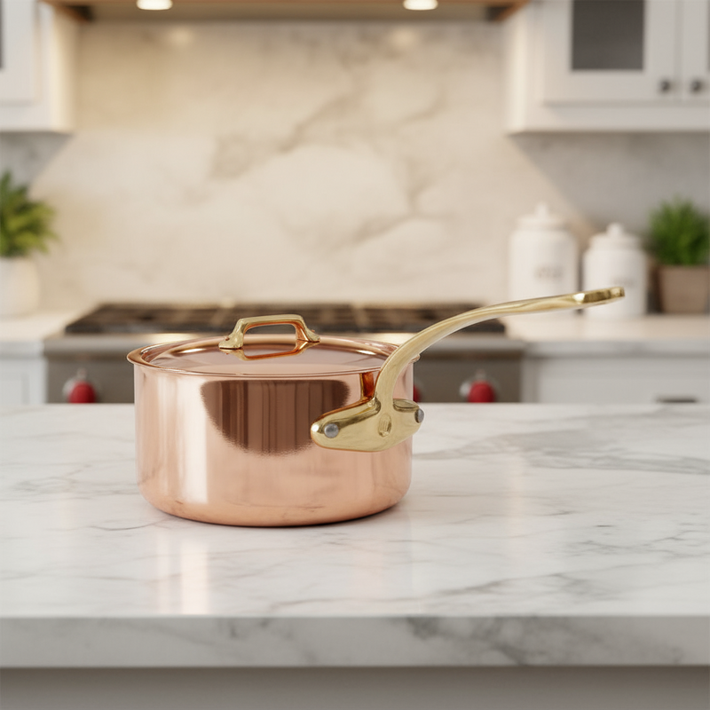 Mauviel | M'200 B Copper Saucepans, 2.6 Qt
