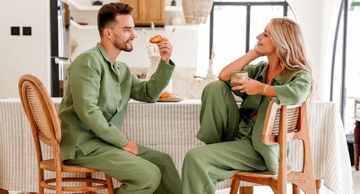 MagicLinen | Linen Bib Aprons - Dusty Blue
