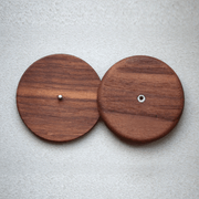 Wire Monkey | UFO Bread Journey Lame, featuring two wooden disks with metal connectors, designed for precision bread scoring with retractable blade safety.