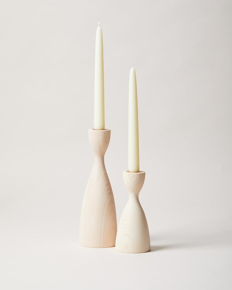 Pantry Candlestick pair in white finish