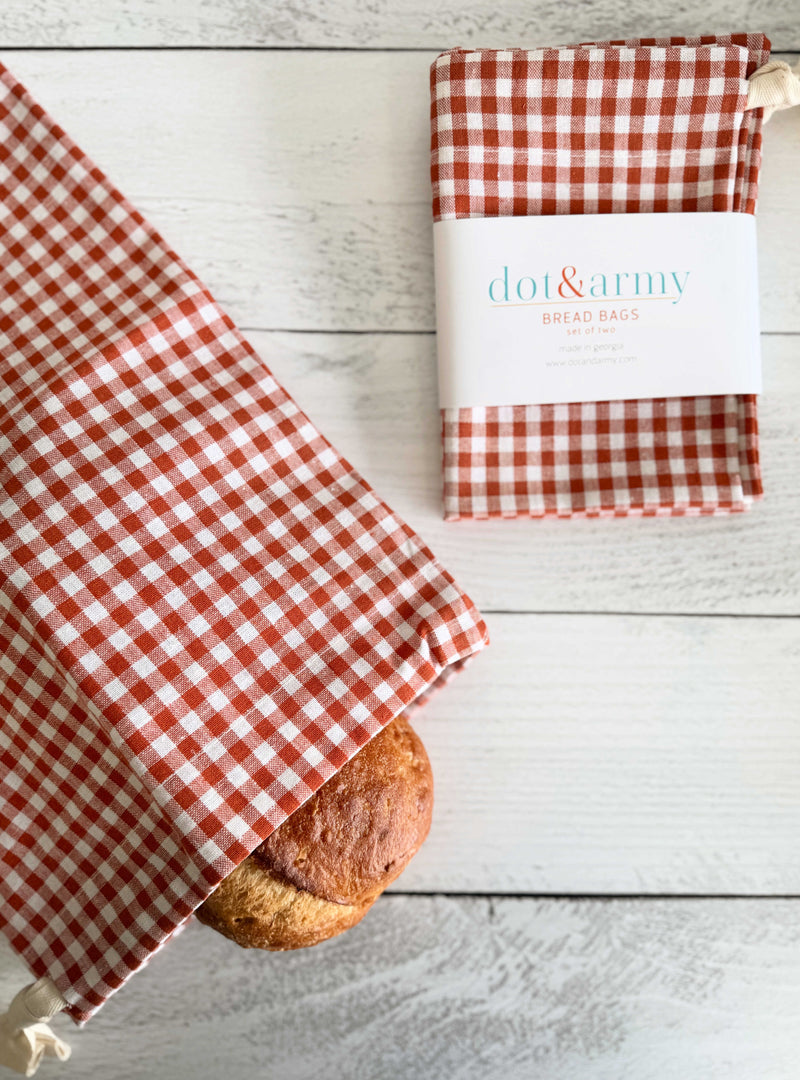 Dot and Army | Stripe and Check Bread Makers Set, Papaya