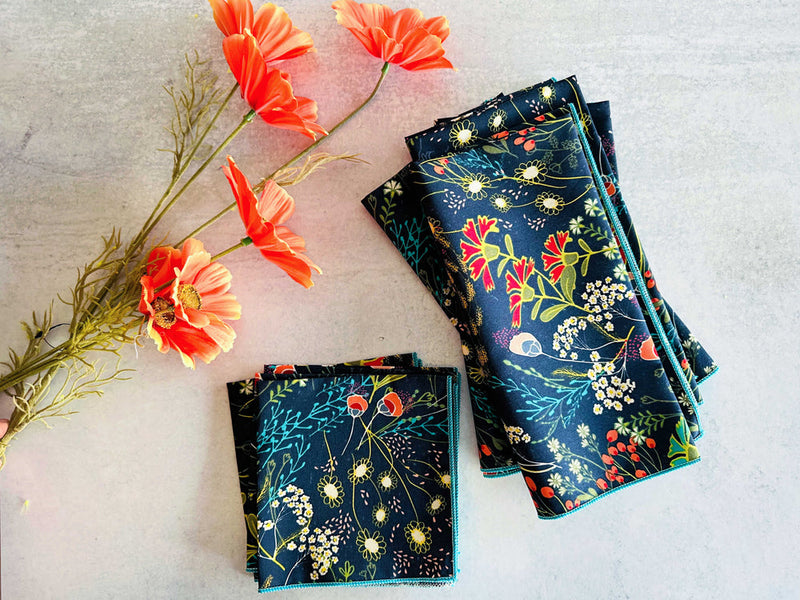 Dot and Army | Pretty Peacock Cloth Napkins