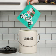 Ecologie | Holiday Swedish Sponge Cloths - Santa Paws: Compact, eco-friendly sponge cloth ideal for cleaning, made from cotton and cellulose, sourced from Swedish manufacturers, perfect for sustainable kitchen use.