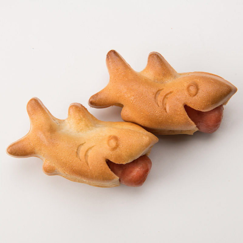 MOBI Shark Bites baked shark-shaped snacks with mini franks