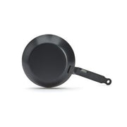 de Buyer Blue Carbon Steel Fry Pan Ø8'' with nonstick patina, long handle, ideal for high-heat cooking, induction compatible, oven-safe, lightweight yet durable.