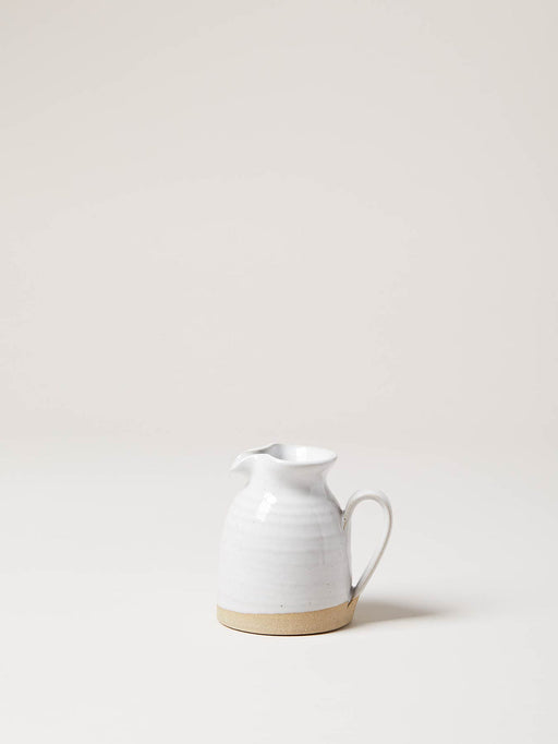 Farmhouse Pottery Bell Pitcher - studio profile view, handmade Vermont stoneware