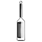 Microplane | Professional Series Extra Coarse Cheese Grater with a stainless-steel frame and non-slip base, ideal for zesting and grating various foods.