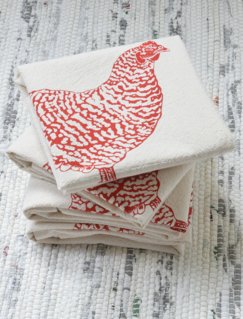 Hearth and Harrow | Organic Cotton Napkins - Chicken in Blue-violet -