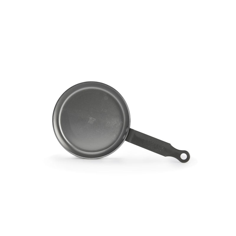 de Buyer | Egg & Pancake Pan, 5.5, ideal for cooking. Close-up shows sleek design, reflecting the quality kitchenware offered by Athens Cooks.