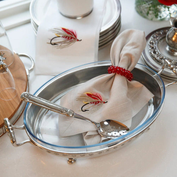 Arte Italica & Crown Linen Designs | Hotel Collection Slotted Serving Spoon