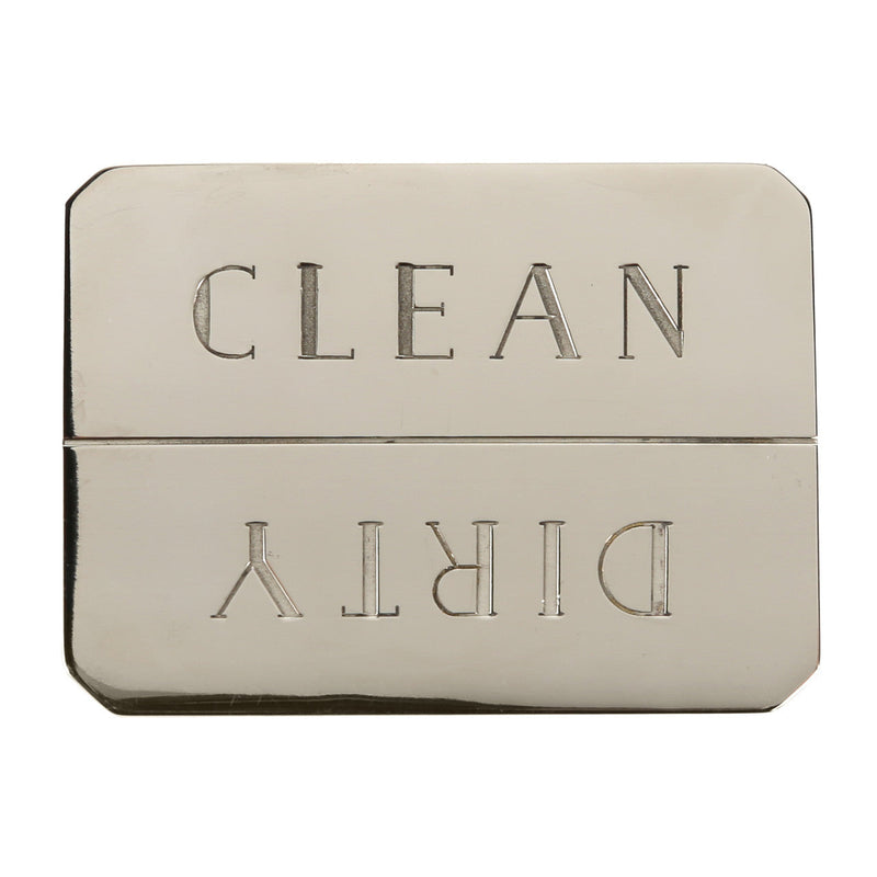 Sir/Madam Nickel-Plated Clean/Dirty Dishwasher Magnet — product view
