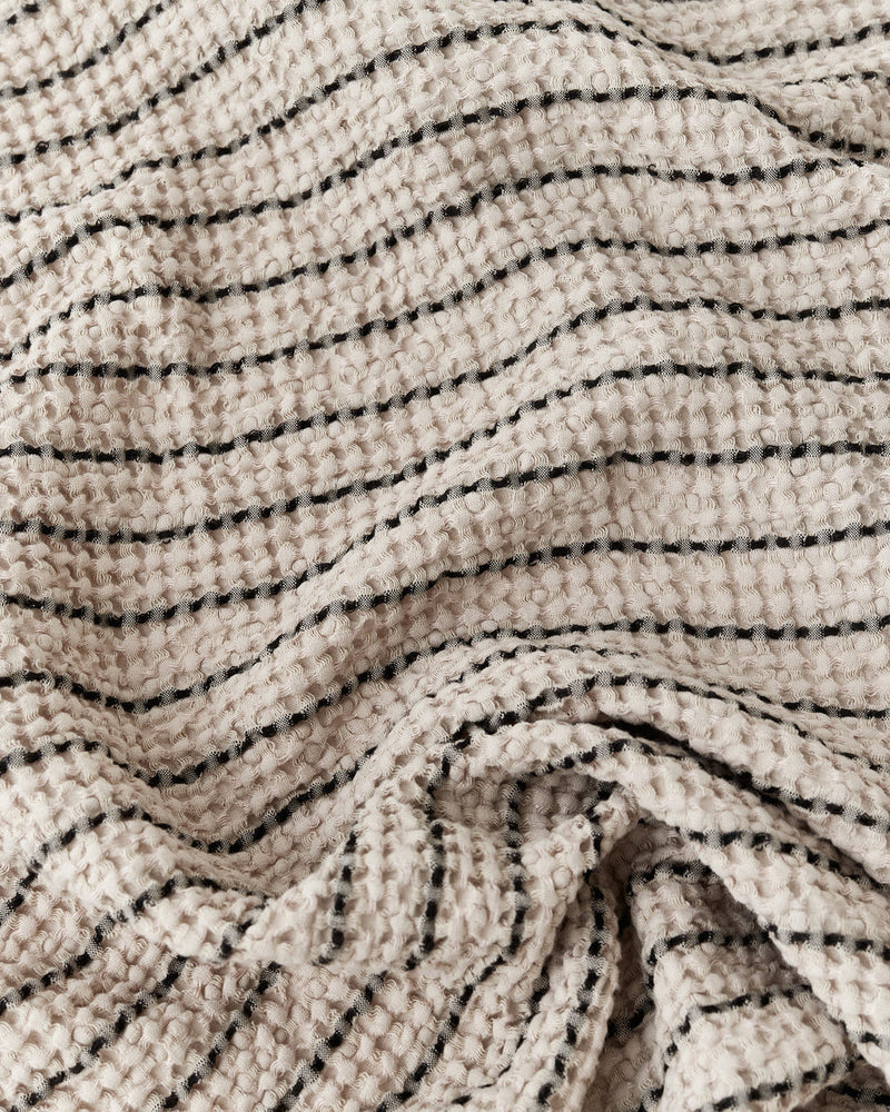 MagicLinen | Waffle Kitchen Towel, Thin Striped