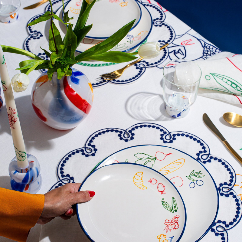 Misette | Fête Linen Embroidered Tablecloth