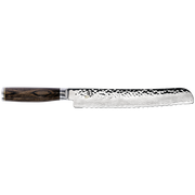 Shun | Premier Knife Series - Premier Combination Honing Steel - Walnut: Japanese-style yanagiba knife with hammered damascus blade and dark wood handle, ideal for precise slicing of sashimi and sushi.