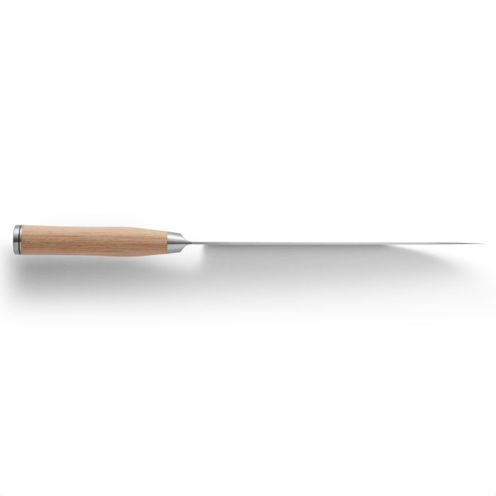Shun Premier Blonde Chef's Knife, 8 inches, showcased with a sleek stainless-steel blade and ergonomic wooden handle, perfect for precise culinary tasks.