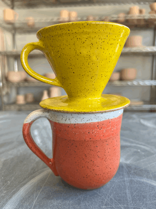 RachaelPots | Coffee Pour Over Cone W/Handle, Sage