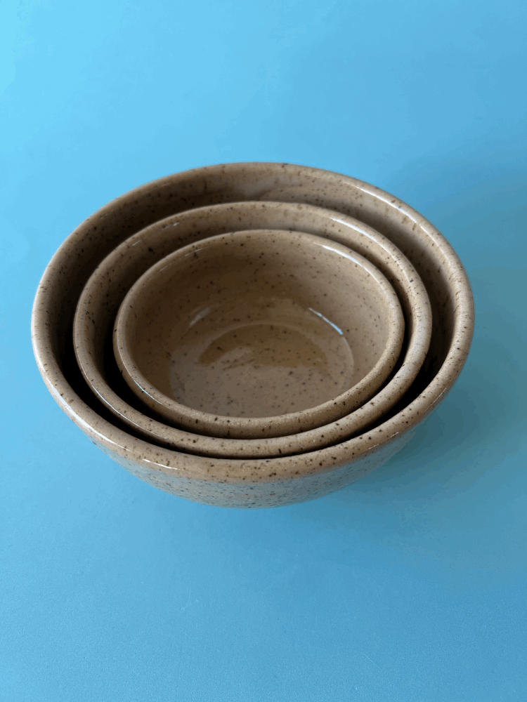 RachaelPots | Nesting Bowls Set Of Five, Nude/Light Blue
