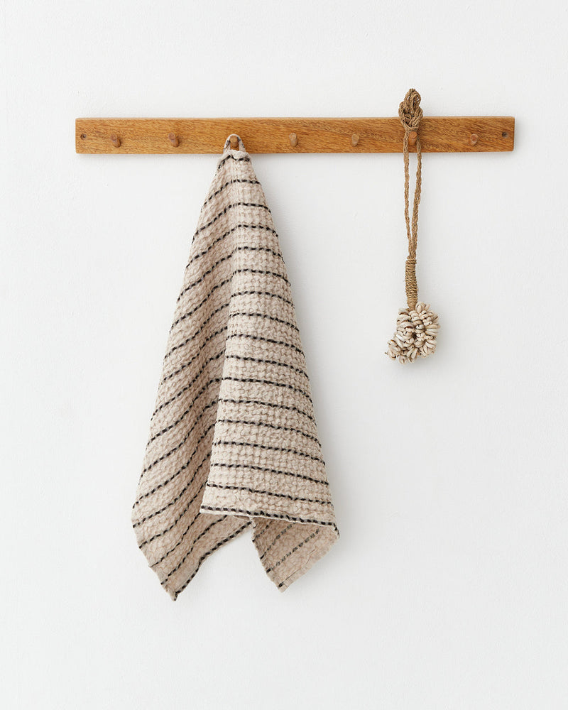 MagicLinen | Waffle Kitchen Towel, Thin Striped