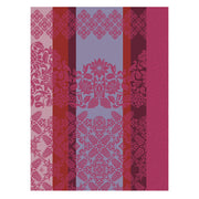 Le Jacquard Français | Mumbai Tea Towel: Features a vibrant damask floral pattern with vertical bands, perfect for adding elegance to your kitchen decor.
