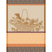 Le Jacquard Francais | Potager D'Hiver Tea Towel features a woven basket of produce and vine motifs, embodying kitchen elegance with durable combed yarns.